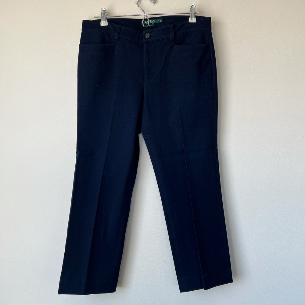 Lauren Ralph Lauren Adelle Pants Navy Blue Straight Leg Size 8